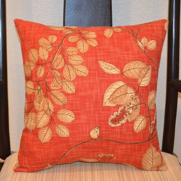 Autumn Leaves Pillow, P/Kaufmann & Robert Allen Designer Fabrics, Handcrafted - Picture 2 of 13